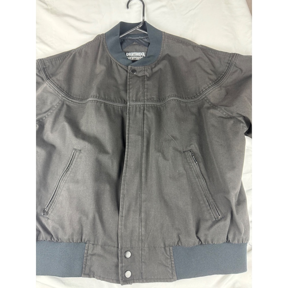 Classic Bomber‎ Jacket Dark Gray Casual Everyday Outerwear Mens Size XL